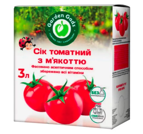 Сік томатний з м’якоттю Garden Gadz 3л